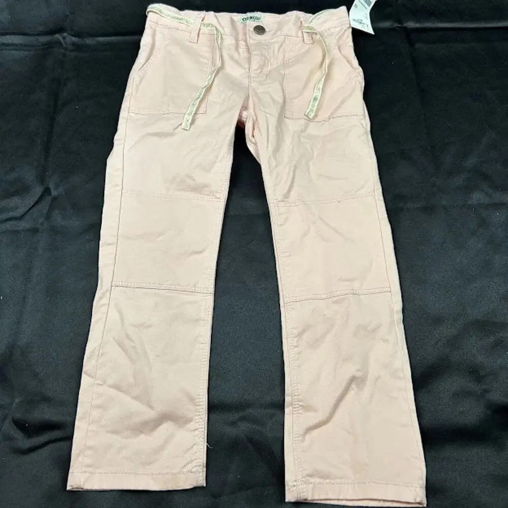 OshKosh B’gosh Girls Pink Cargo Pants Sparkly Belt NWT Size 6Y
